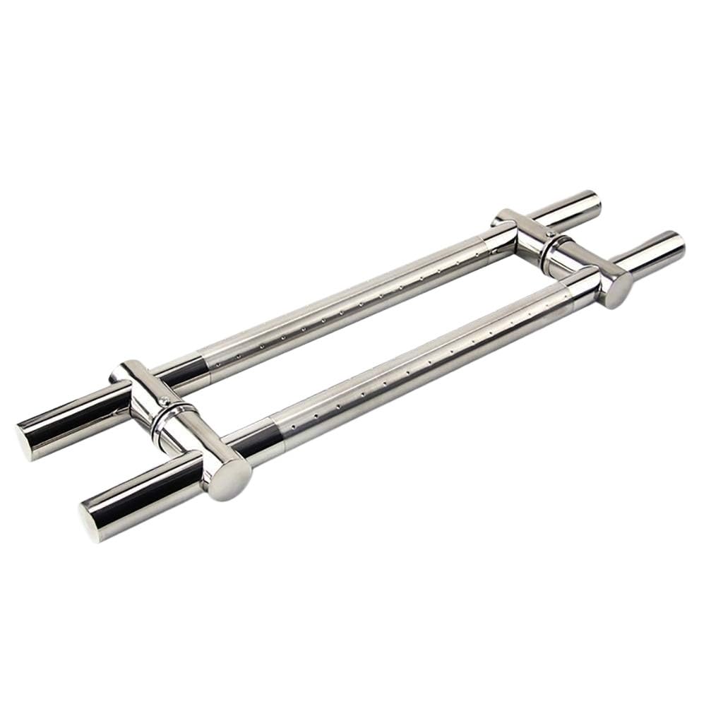 UGZPWQLNX Stainless Steel Round Tube Glass Door Handle, Commercial Push-Pull Brushed Stainless Steel Glass Door Handle, Adjustable, 600-1200mm(Length 1200Mm/47.2Inch)