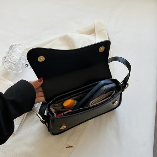 Image of Shoulder Bag for women Y2K Crossbody Vegan Leather Purse Straps Retro Clutch Hobo Hadbags with 2 Removable