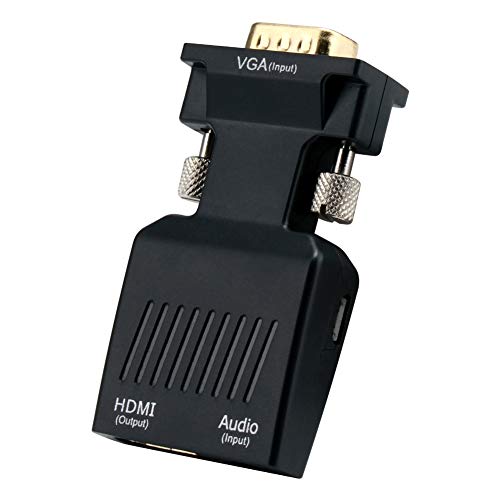 Preisvergleich Produktbild TEEKOO VGA zu HDMI, vergoldetes VGA HDMI zum Adapter 1080p Video Audio Adattatore für Laptop, Computer