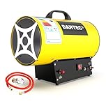 DAHTEC 61,500-102,000 Btu/hr Portable Gas Heater Industrial Space Fan Heaters Workshops Hot Air Blower Mechanical Switch Piezo Ignition, Yellow, 18-30KW