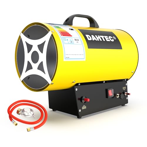 DAHTEC 18-30 kW Riscaldatore a Gas Cannone Termico Termoventilatore a Gas Potenza Regolabile Accensione Piezoelettrica
