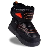 Charrost Toddler Baby Boy Girl Snow Winter Shoes Size 5 Toddler Ankle boots 18-24 Months Waterproof&Water-resistant Warm Wide Barefoot girls Boys Infant Fashion Black Rubber Snow shoes