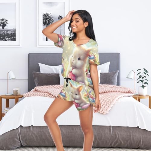 Pyjama lapin et papillon de Pâques 2 pièces pour femmes taille S - 6