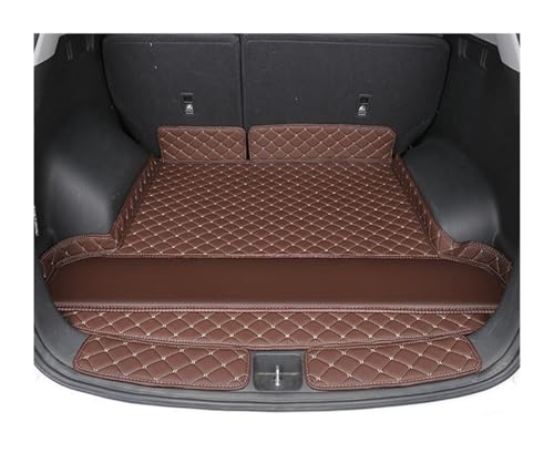 Tapis de coffre voiture pour Hyundai Tucson NX4 2024 2025 en cuir marron café sur mesure imperméable