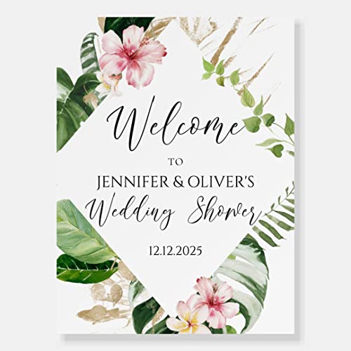 Wedding Welcome Sign Tropical Wedding Sign For Wedding Signs Welcome Sign Wedding Decor Personalized Custom Wedding Sign Printed Wedding Sign Without Easel Welcome To The Wedding #TOP1