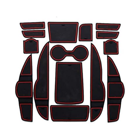 Cup Holder Liner Custom Fit for KIA Sorento 2013 Custom Gate Slot Pad Door Slot Pad Center Console Mats Interior Accessories Anti-Dust Anti-Slip 15pcs Red Cover