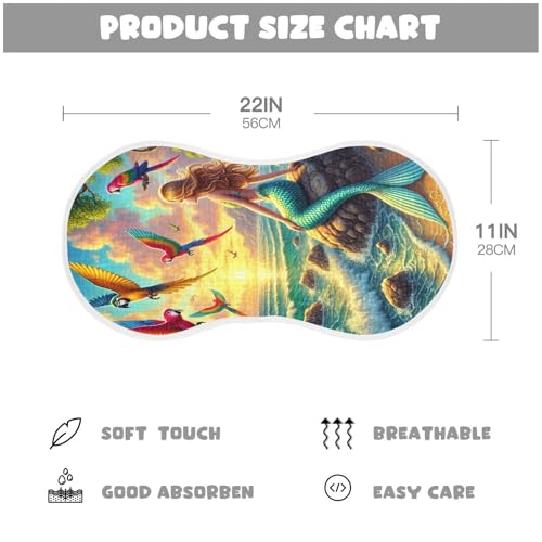 Mermaid Parrot Summer Baby Burp Cloths Muslin Soft Burp Cloth Rags Cotton Burp Clothes Absorbent for Unisex Boy Newborn Girl 1 Pack 22x11 Inches2