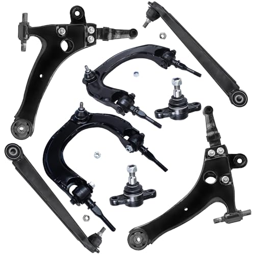 Image of Detroit Axle - Front Rear Upper & Lower Control Arm w /Ball Joints Replacement for 1999 2000 2001 Hyundai Sonata XG300-8pc Set