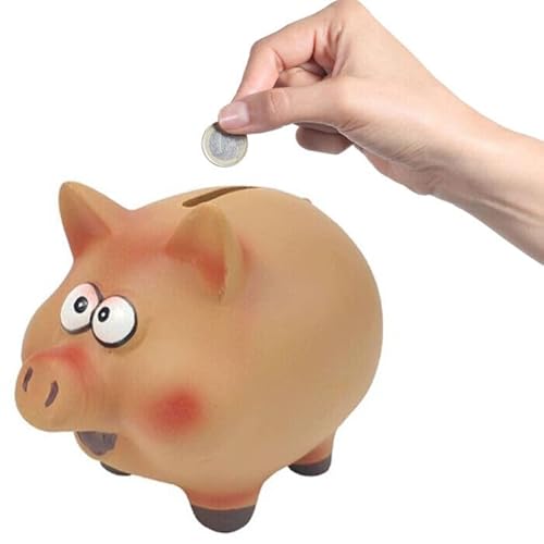 Generic Salvadanaio Simpatico a Forma di Porcellino per Bambini, Maialino in Ceramica Porta Monete Soldi, Decorazione Salvadanaio a Forma di Maiale, 10x12.5 cm, Piggy Bank Rosa