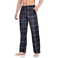 AUYAO Pijama para Hombre con Bolsillos - Pantalones Largos de