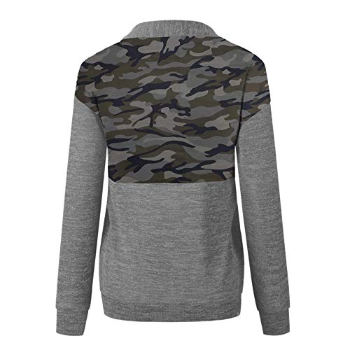 Voopptaw Women's Fall Winter Quarter Zip Camouflage Print Hoodies Lightweight Pullover Sweatshirts Tops With Pockets Camo Medium #TOP3