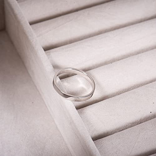 Espere Simple Flat Band Ring 2.5Mm Wide Bold Stacker | Classic Fine Stacking Ring Rhodium Plated Sterling Silver | Statement Ring For Women Jewelry Gift #TOP5