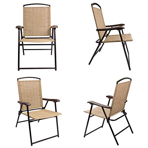 Devoko DV17TBE Patio Folding Chair Deck Sling Chair Camping Garden Pool Beach Using Chairs Space Saving Set Of 2  thumb #3
