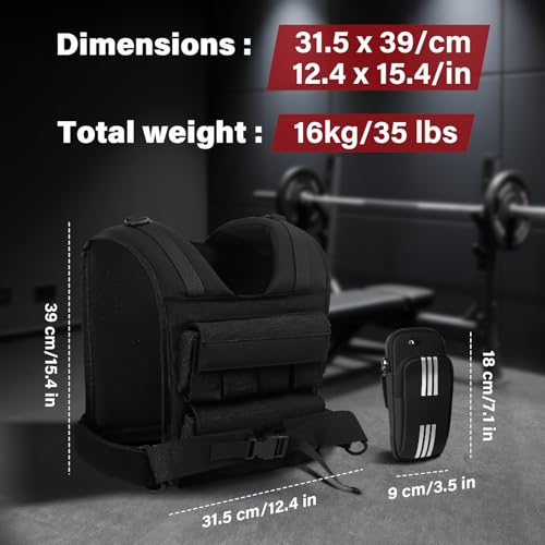 Image of Weighted Vest 6LB | 35LBS - Body Weight Vests Adjustable with Ironsand /Iron Block, for Walking, Strength Training, Running, Jogging, Functional Training, Bodyweight Training,for Man and Women