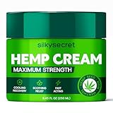 SilkySecret Hemp Cream (8.45 Fl Oz), Soothing Body Cream with Hemp, Menthol & Botanicals, Refreshing Comfort for Neck, Back, Shoulders, Muscle, Knees & Feet, Fast-Absorbing & Non-Greasy