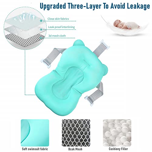Image of Infant Baby Bath Cushion Bathtub Support Infant Baby Shower Seat Bather Foam Floating Soft Bath Pillow Bathtub Insert Tray Non-Slip Portable Newborn Shower Bath Mat for Baby 0-12 Months