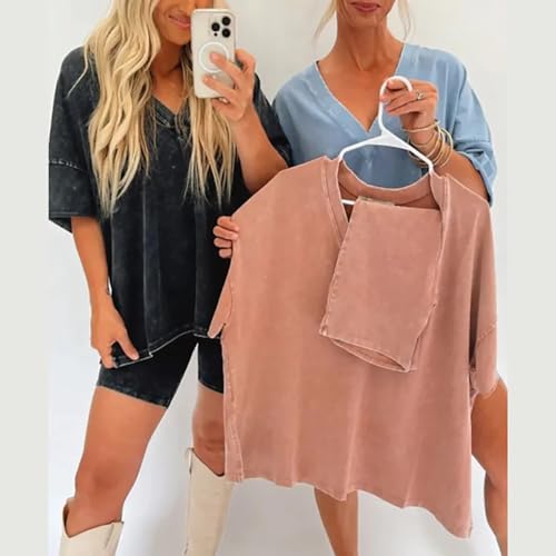 Conjunto de 2 peças para viagem de verão com gola V grande, conjunto de shorts de motociclista, roup