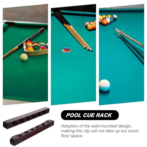 Porte-bâtons de billard bois rouge vin et support polyvalent pour accessoires de jeu