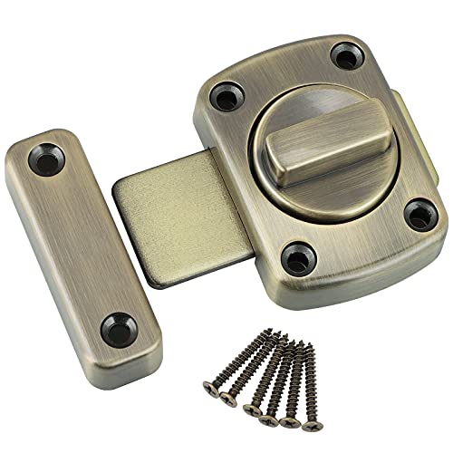 Venga amigos Loquet Porte Petit Serrures Verrouillage Porte de Sécurité Verrous en Alliage vec 6 Vis,bronze Couleur Cover