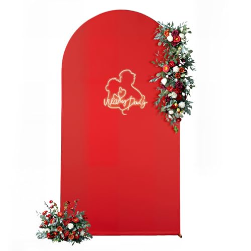 Red Arch Backdrop Cover 6.6FT Red Arch Covers Stretchy Backdrop for Wedding Party Christmas