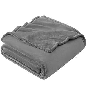 EHEYCIGA Fleece Blanket Grey Throws for Sofas Fluffy Warm Soft Blanket for Bed Settees Armchairs, Fit All Season, Single, 130x165cm
