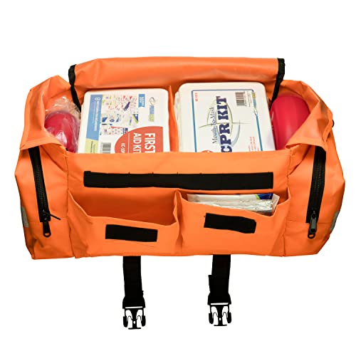 Novamedic Empty First Responder Bag, 15"X9"X8", Trauma First Aid Carries W/Multi Compartments For Emts, Paramedics, Emergency And Medical Supplies Kit, Lightweight And Durable, Orange #TOP3
