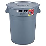 Rubbermaid Commercial RCP 8632-92 GRA Brute Container All-Inclusive, Round, Plastic, 32 gal, Gray