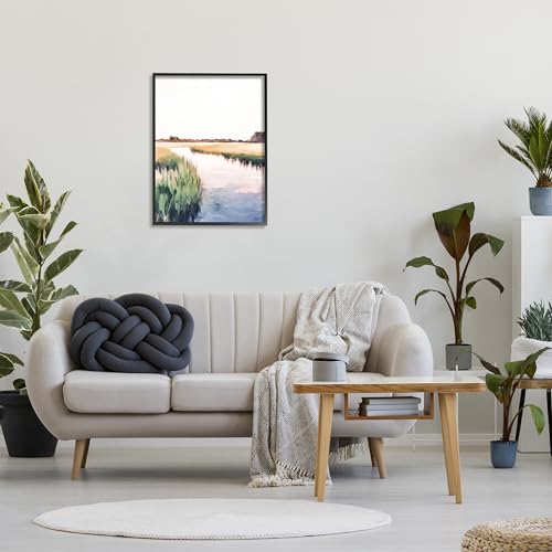 Image of Rural River Horizon Landscape, 24 x 30 Inch Framed Giclee Print