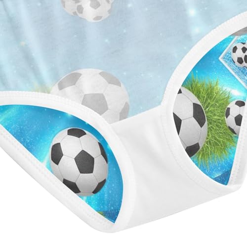 Toddler Panties, Black White Soccer Balls Girls' Cotton Brief Underwear, 2T–8 Years4