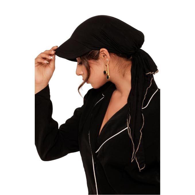 the headscarves Bamboo Viscose Sun Visor with Pre tie Ruffle Look for Women Chemo Headwear Free Size-picture-10