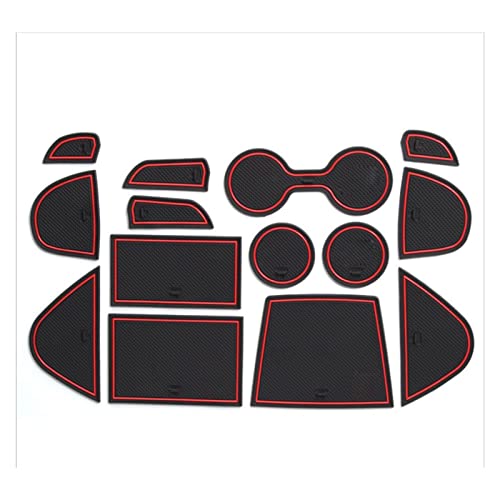 Tapis de fente de porte pour Mazda 3 2014-2016 rouge, set de coussin antidérapant