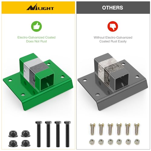 Image of Nilight Bolt on Tractor Bucket 2 inch Towing Receiver Adapter 5 /8 inchPin Hole Class 3 Trailer Hitch 12000 LBS Work Well for Tractor Buckets Green