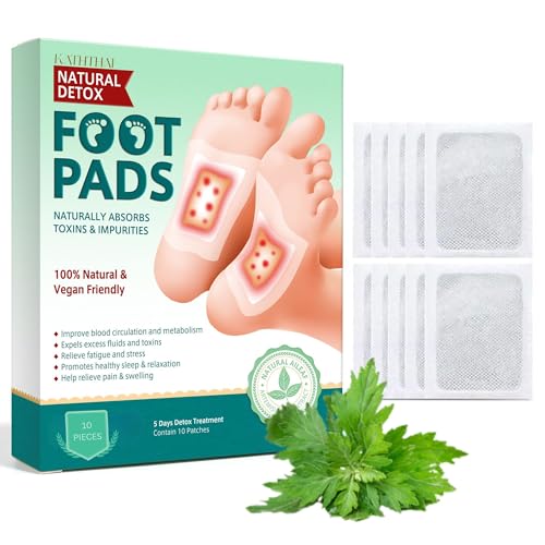Kaththai Foot patch Herbal And Gentle Ingredient (10 Pieces) Detox Foot Pads Natural Ingredients for Sleep Aid Pain Relief Toxin Removal with Bamboo V