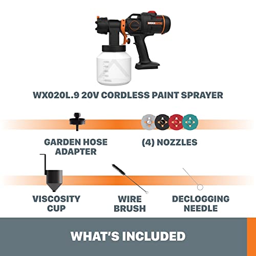 Worx Nitro 20V Cordless Paint Sprayer Power Share with Brushless Motor - WX020L.9 (Battery & Charger Sold Separately) by WORX - Image 6