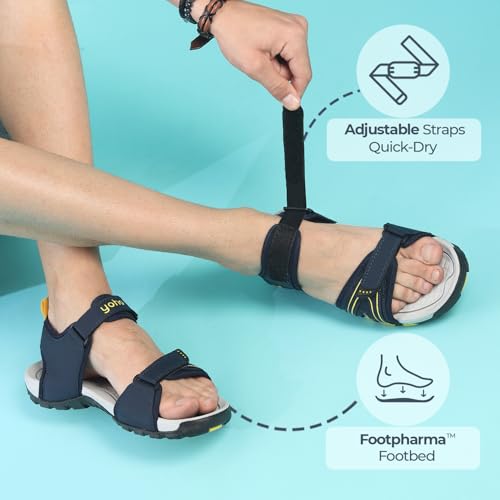 Image of YOHO TrailMark 002 Sports Sandals for Men | Comfortable & Lightweight | Flexible & Breathable | Footpharma footbed | Anti-Skid Footwear for Trekking, Hiking & Outdoor