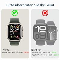 ZZDZZ 2 in 1 Hülle Kompatibel mit Apple Watch Ultra Ultra 2 49mm, Rundum Robuste Metall Rahmen Gehäuse Schutzhülle für iWatch 49mm - Titanstahl – Ansicht 6