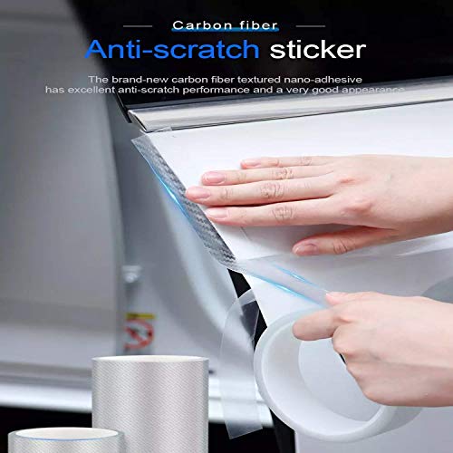 Image of Semaphore Car Door Transparent Carbon Fiber Seal Strip Door Edge Guard Bumper Cover Strips Entry Sill Scuff Plate Anti-Scratch (5cm x 5metre) Compatible with Hundai i20