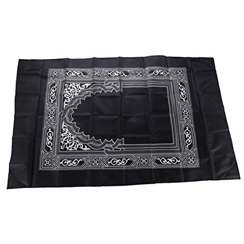 DierCosy Tools Muslim Gebetsteppich islamischen Muslim Beten Mat Teppich Decke Taschen Tragbare Druck mit Kompass Tasche für Reisen (Schwarz) Cover