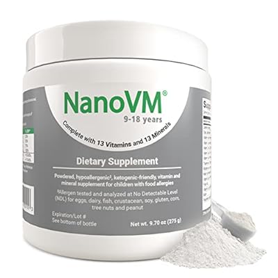 9-18 Years, Allergen-Free Kids Multivitamin, Unflavored Powdered Vitamins, Multivitamin Powder With 13 Vitamins & 13 Minerals, Low-Carbohydrate Vitamin Supplements, 275g - Solace Nutrition