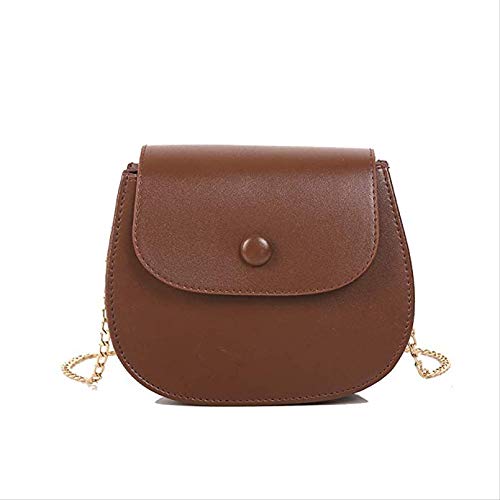 Sac à bandoulière rétro et petit sac rond de couleur unie pour femme