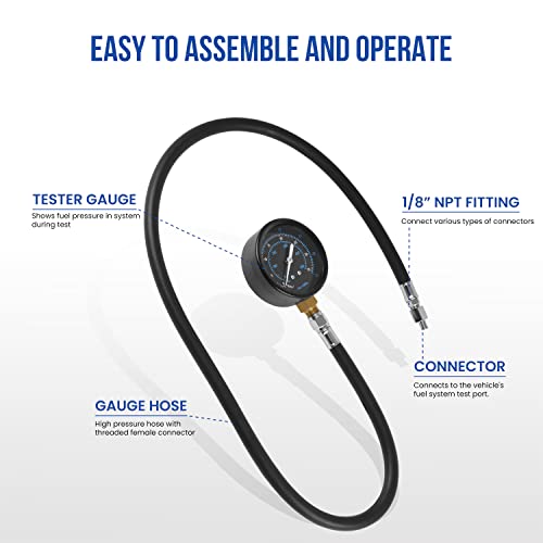 Lichamp Engine Transmission Oil Pressure Tester, Gearbox Oil Pressure Gauge Kit With Hose And Adapters, C1Bk #TOP4
