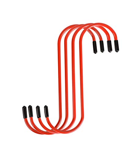 ARES 18031-4-Piece Red Brake Caliper Hanger Set - Rubber Tipped Hooks Easily Restrain Brake Calipers and Reduce Possible Damage to Brake Hoses