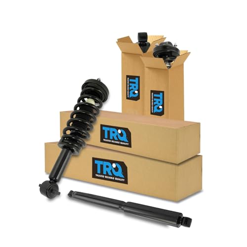 Image of TRQ Front and Rear Complete Strut Assembly & Shock Absorber Kit Complete Strut & Coil Spring Assembly Compatible with 2014 Ford F-150