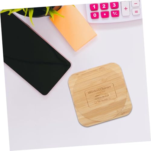 Cargador inalámbrico para evitar cables BUGUUYO portátil madera de 10w 3