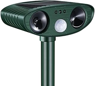 ZOVENCHI Ultrasonic Animal Pest Repellent, Outdoor Solar Powered Pest and Animal Repeller, Waterproof Deterrent Scarer - Motion Sensor, Repel Cat, Dog, Rabbits, Fox, Raccoons, Skunk, Rats