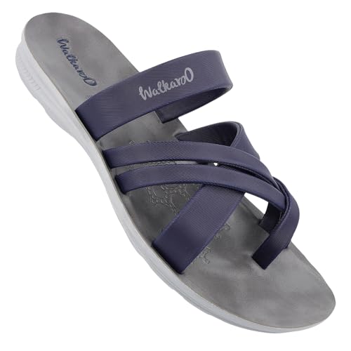 Image of WALKAROO Men's Fashion Sandals with Toe Ring, Cross Straps and Lightweight - W5687