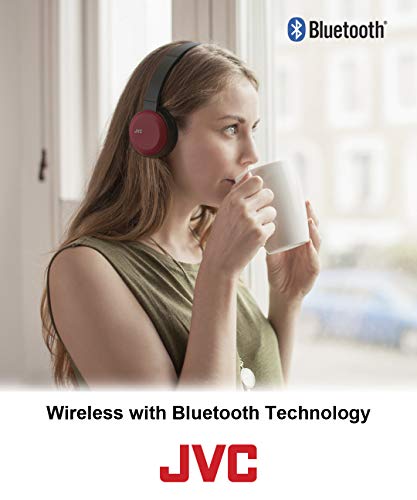 Jvc Wireless Lightweight Flat Foldable On Ear Bluetooth Wireless Headband With Mic, Red (Has190Btr) #TOP3