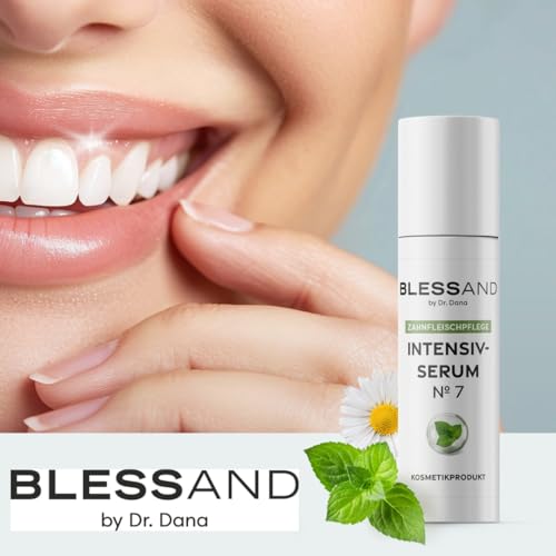 BLESSAND Zahnfleischgel - Intensivserum No.7 by Dr. Dana | Begleitende Pflege bei Zahnfleischproblemen wie Zahnfleischbluten, Entzündungen oder Parodontitis | Minze, Propolis & Kamille [10ml]