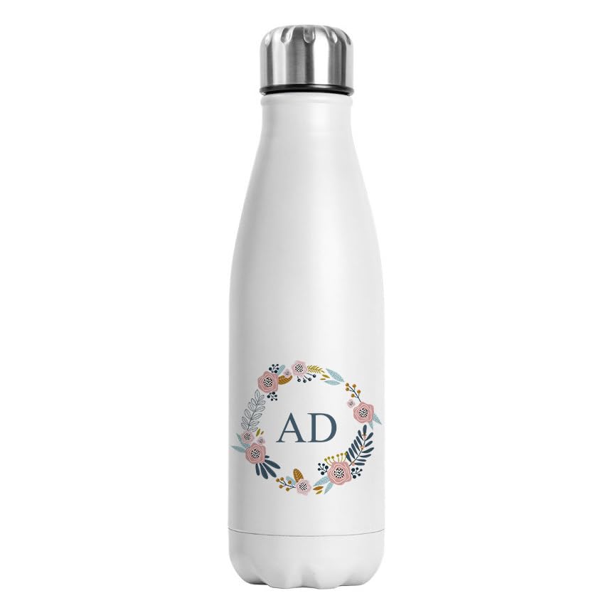 C&P Botella personalizada con nombre + inicial, Botella de agua acero inoxidable térmica de doble Capa bebidas frías 24h y Calientes 12h, Capacidad 500 ml C&P Botella personalizada con nombre + inicial, Botella de agua acero inoxidable térmica de doble Capa bebidas frías 24h y Calientes 12h, Capacidad 500 ml