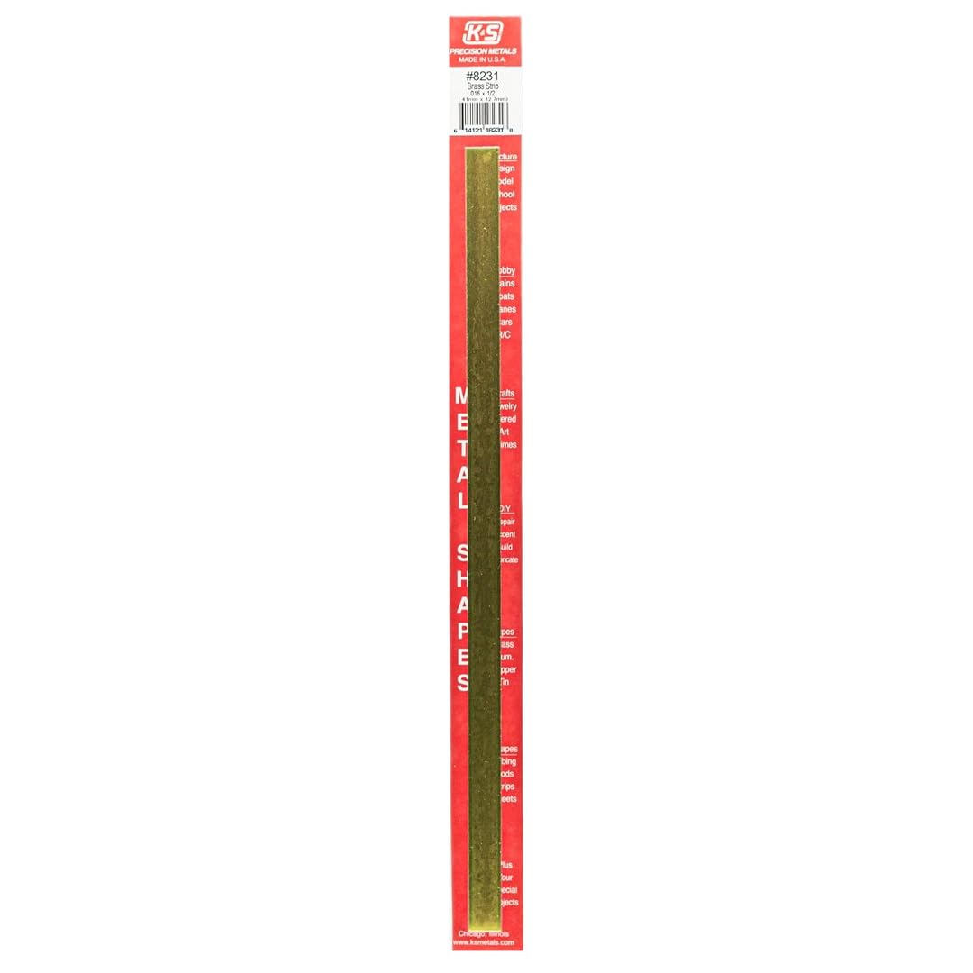 K&S Brass Strip - 0.016" x 1/2" x 12" -1